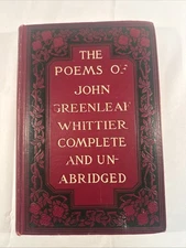The Complete Poetical Works of John Greenleaf Whittier 1892 Hardcover, Very good
