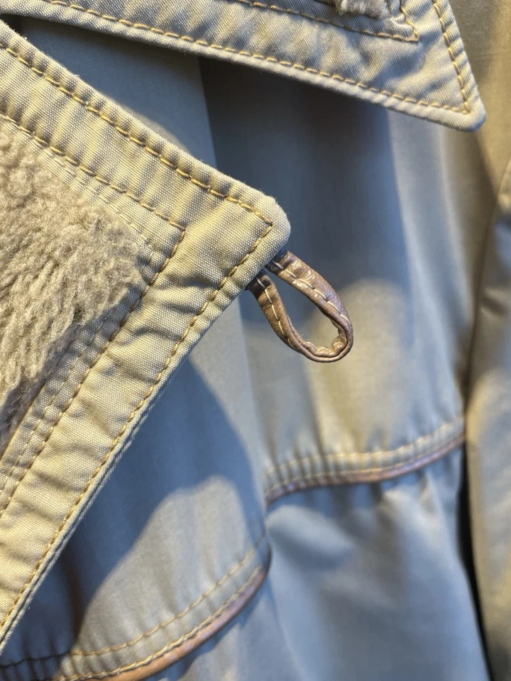 Jaqueta masculina vintage McGregor tamanho 42 bronzeada forrada de pele sintética casaco rancher - Imagem 3 de 4