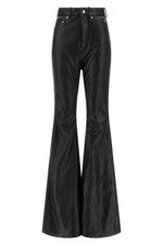 RICK OWENS Temple Bolan Bootcut Leather Black Pants New  Authentic