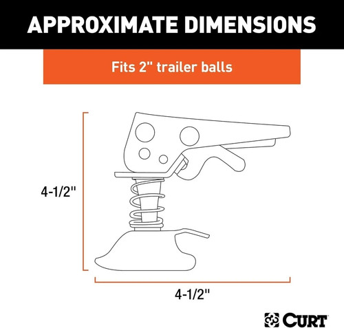 CURT 25194 Posi-Lock Coupler Replacement Latch for 2-Inch Trailer Hitch Ball New - Picture 2 of 4