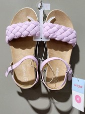 Cat Jack Amelia Purple Braided Top Strap Footbed Sandals -- Big Girls' Size 4