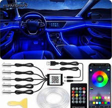 Rgb 5 In 1 Car Ambient Lighting Kit For Car Interior Car Led Strip Lights Usb