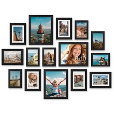 15 Pack Picture Frames Collage Wall Decor for Mounting or Tabletop Display, G...