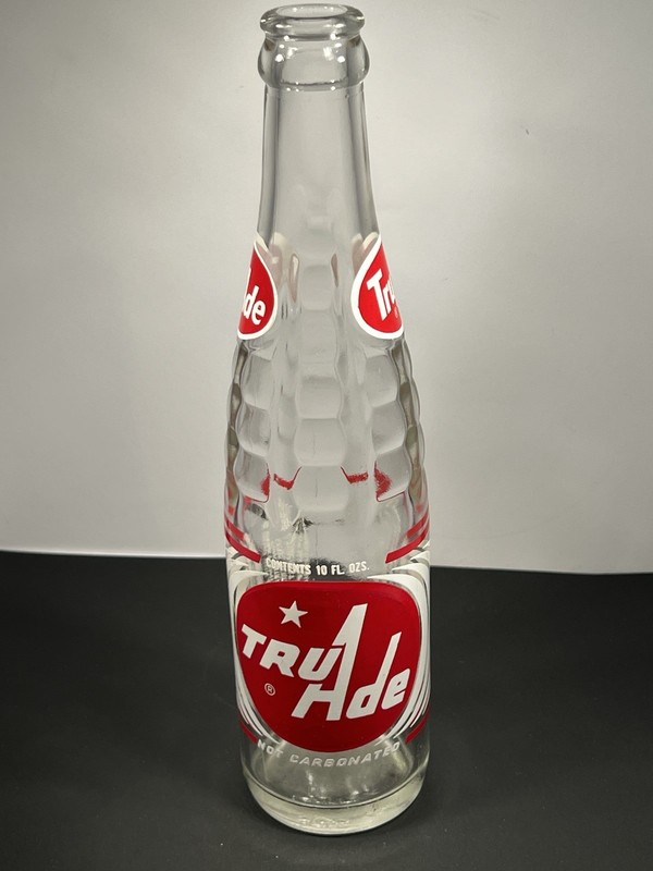 1966 Tru Ade Soda Bottle - Non- Carbonated- 10 oz  -  Carpentersville, Illinois