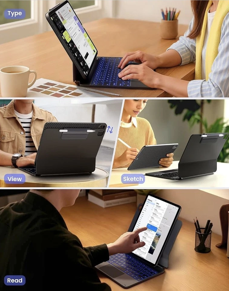 Typecase EDGE+ Space Black Keyboard with Carbon Fiber Black Back Case for iPad - Image 4 of 4