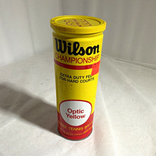 Vintage Wilson Championship Extra Duty Optic Yellow Tennis Balls Can, 3 Balls