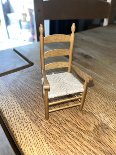 Vintage Wooden Dolls House Furniture Bundle Dining Chairs Tables - Picture 2 of 3