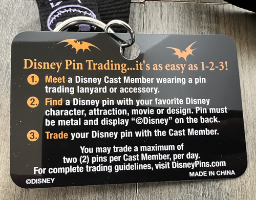 Lanyard ONLY - Nightmare Before Christmas Jack Skellington NO Disney Pins 64033 - Picture 4 of 4
