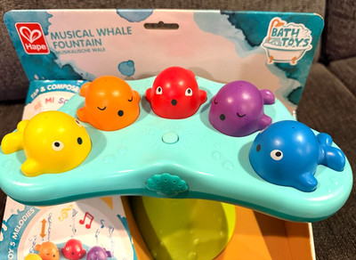 Hape Music Fountain Whale Bath Toy with 2 Play Modes, Battery Powered NEW NIB