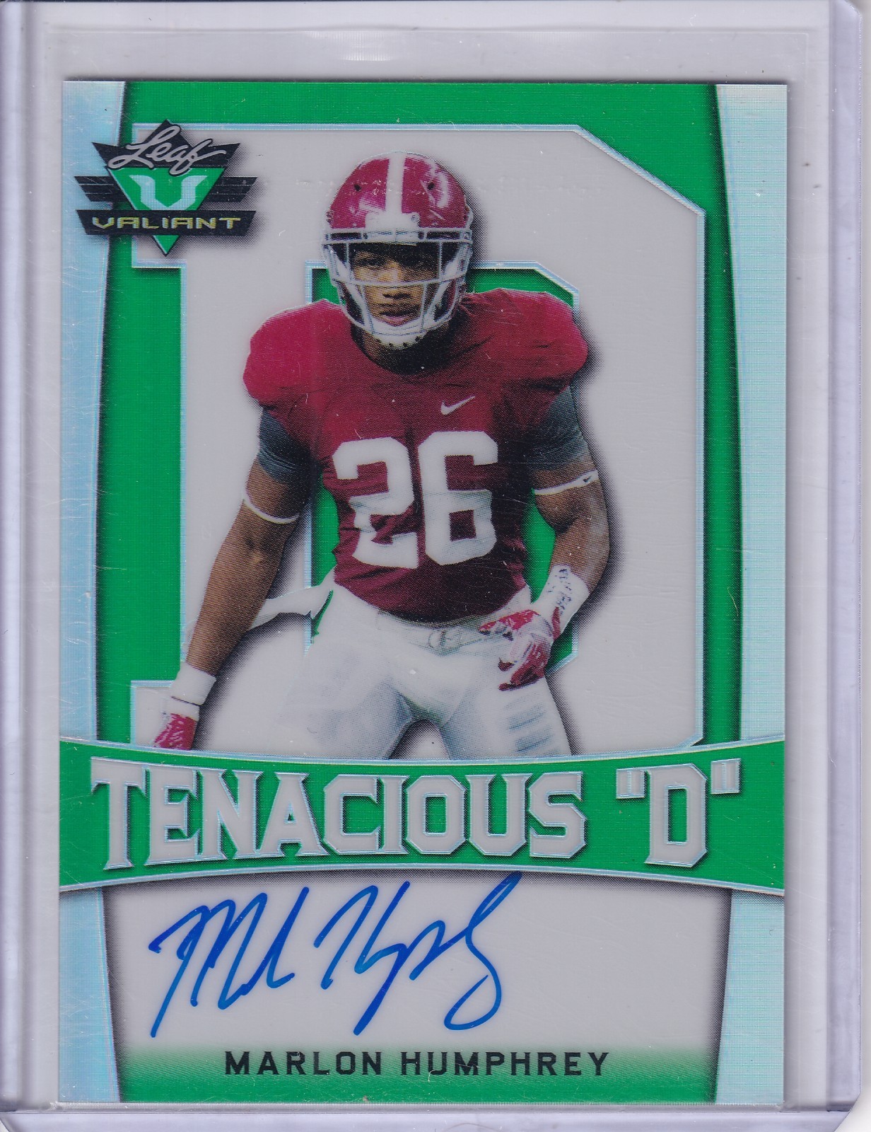 Marlon Humphrey Leaf Valiant Tenacious "D" Autographs #MH1 Base