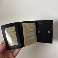 Vintage Rolfs Mens Wallet Made In America Leather Black Tri-Fold