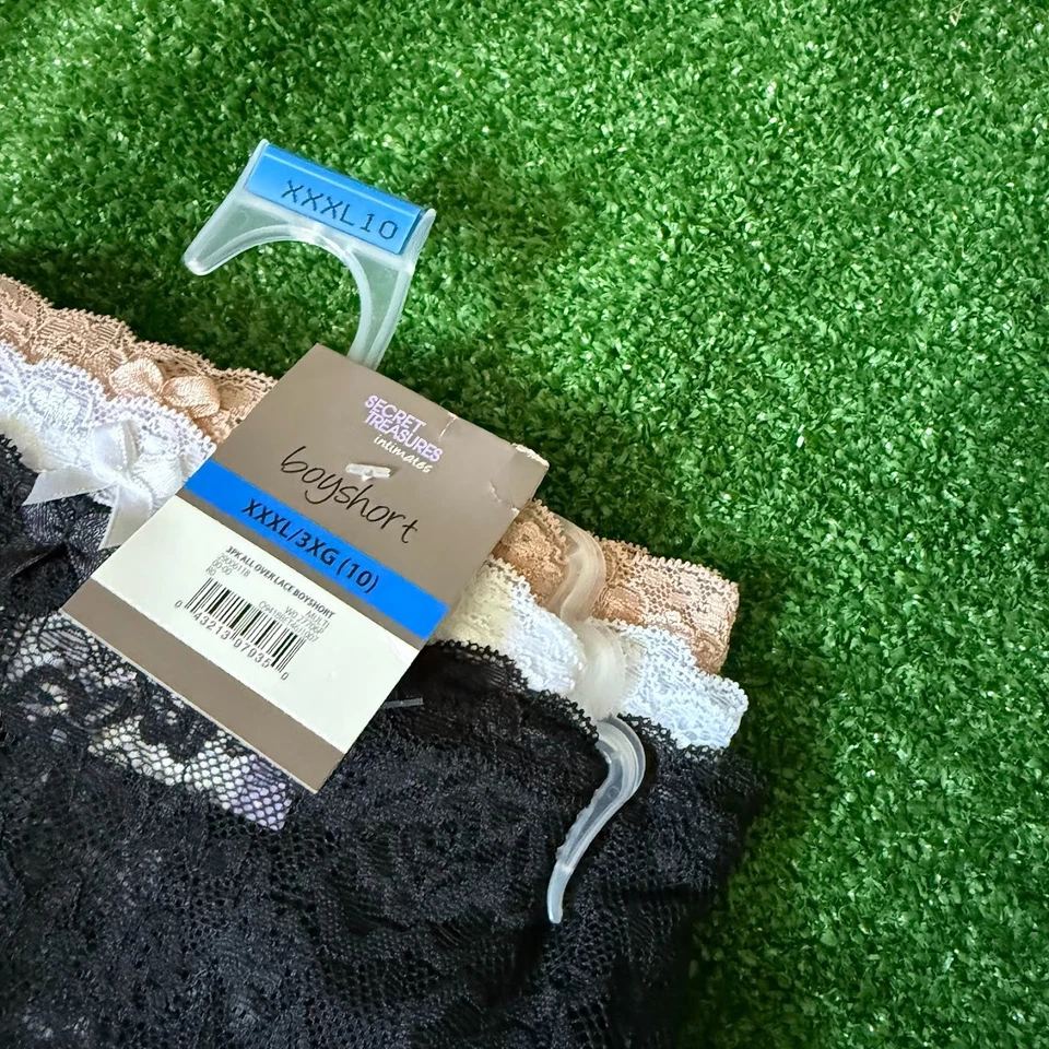 Paquete de 3 bragas negras con cordones Secret Treasures talla grande 3XL NUEVAS Foto 4 de 4