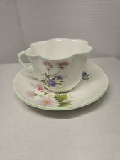 Crown Staffordshire Wild Flowers Teacup Sauce...