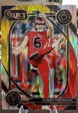 2024 Panini Select - Club Level Tommy Townsend #296 Red & Yellow Shock Prizm