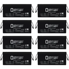 Mighty Max 12V 2000Ah AGM Deep Cycle Battery for Off Grid Solar Wind - 8 Pack