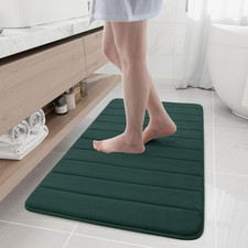 Buganda Memory Foam Bath Mat, 44" x 24", Ultra Soft and X Dark Green
