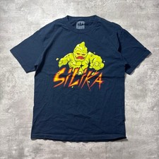 American Vintage T Shirt Illustration Print Navy L 5494 Used In Japan