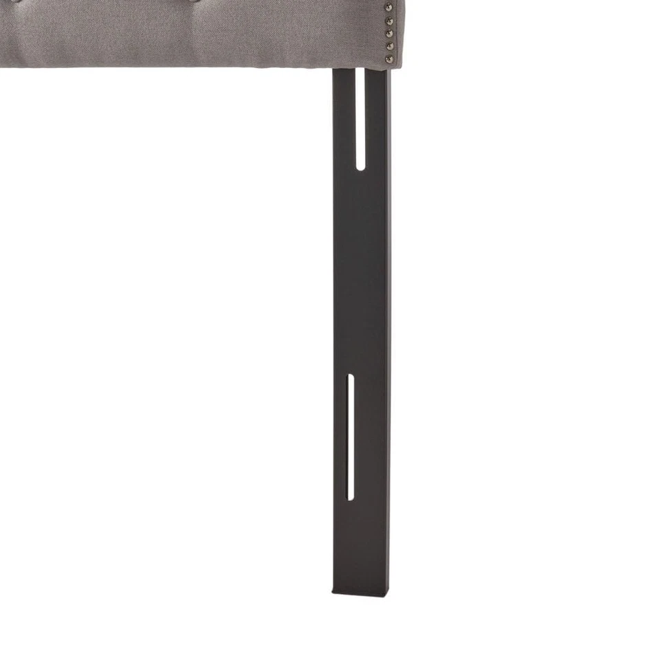Noble House Upholstered Headboard 62.25" Fabric Queen Bed Frame Mount Light Grey - Image 3 of 4