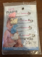 Daco Diaper Pins NOS Vintage Set Of 4