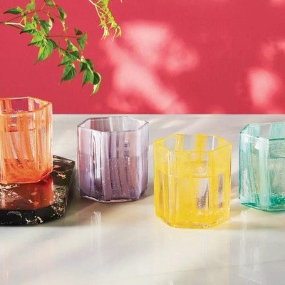 Diane von Furstenberg 4pc Short Glass Drinkware Set 4 Piece Glasses DVF/Target 