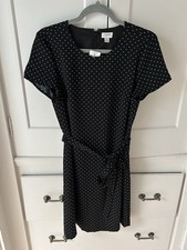 J Crew NWT Black Polka Dot Dress Sheath Work Belted 6 S M