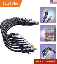 High Velocity Cat 6 Ethernet Cable 1FT 10Pack - Snagless Design for Easy Use