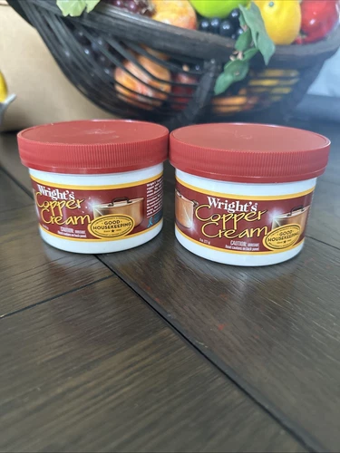 Lot of 2 Wright's Copper and Brass Cream Cleaner - 8 Ounce - BRAND NEW OPEN BOX