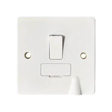 VN059M, 13Amp Switched fused spur, Raised Bottom Flex Outlet, Curved Edge White