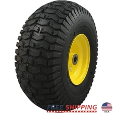 Pneumatic Turf Saver Tire 15x6.00-6 Solid Steel Wheel Replacement Lawn Mower New