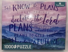 Paper House Inspirational Jeremiah29:11 1000pc Puzzle Complete 29.5"x 20" EUC