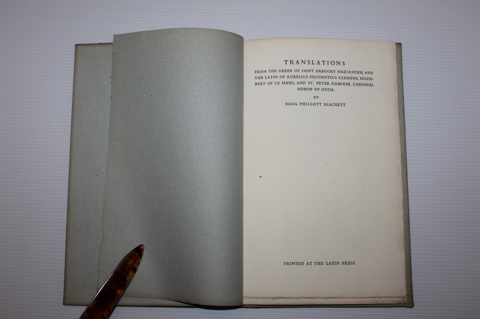1937 Blackett Translations Saint Gregory Nazianzen  Guido Morris Latin Press