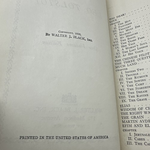 Vintage Leather - The Works Of Leo Tolstoi - 1928- Walter Black-114up - Foto 12 di 12