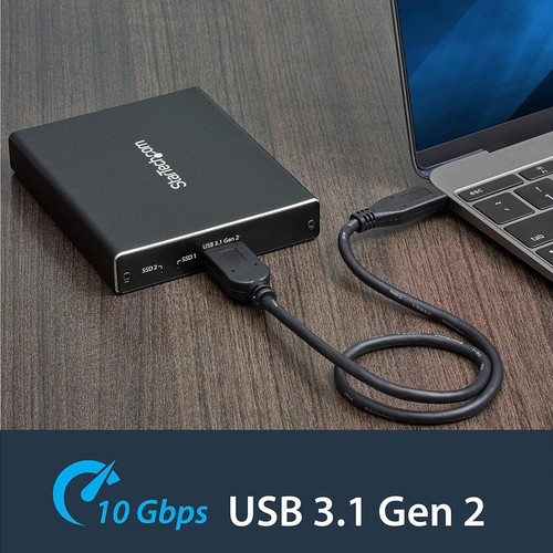 StarTech.com Dual-Slot Hard Drive Enclosure for M.2 SATA SSDs - USB 3.1 (10Gbps) - Bild 5 von 6