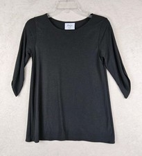 Kaiya Designs Women's 3/4 Sleeve Made In USA Tunic Top Black Size XXS