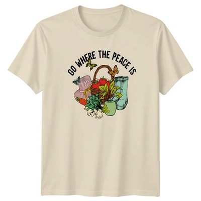 Go Where The Peace Is T-Shirt Gemüse Gartenarbeit Gartenarbeit Geburtstag Geschenk