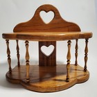 Vtg Wooden Shelves Heart Cutouts Knick Knack Display Spindles Hang or Sit Shelf
