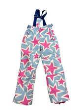 Mini Boden Girls Waterproof Snow Pants Star Print Ski Bins Sz 8-10y Blue Pink