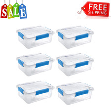 6 Pack Ezy Storage Waterproof Box, 3Gal 12Qt 11.4L, IP67 Sealed Tote Organizers