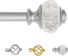Extra Long Adjustable Curtain Poles 168 to 305 cm, Telescopic Thin Metal Curtain