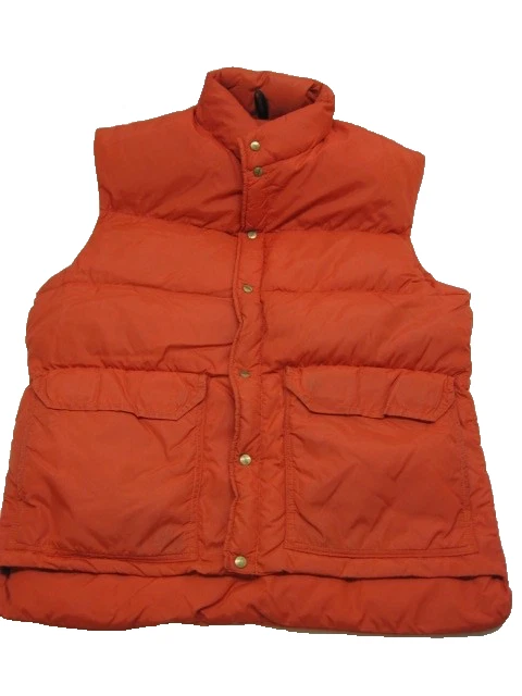 Vintage Camp 7 Down Filled Puffer Vest Burnt Orange Boulder Colorado Large
