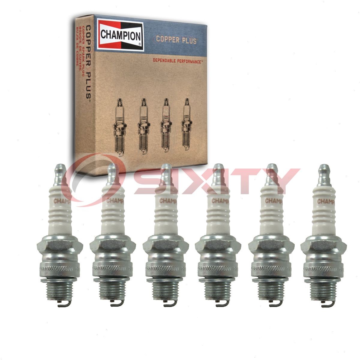 6 pc Champion Copper Plus Spark Plugs for 1938 Hudson Custom Series 85 3.5L mh