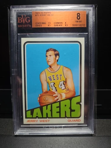 1972-73 Topps #75 Jerry West LAKERS BVG 8 BGS PSA  9,8.5,8.5,7.5 "GOLD LABEL "
