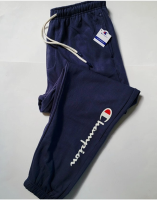 #ad #ad CHAMPION Powerblend Men`s Fleece Lounge Joggers Sweatpants Size M Navy Black $23.74