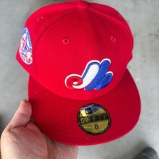 Size 8- Montreal Expos New Era hat 59fifty 1982 all star game patch fitted red