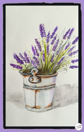 LOVELY LAVENDER- ORIGINAL WATERCOLOUR PAINTING - Picture 5 of 5
