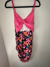 SHEIN Pink Floral Tropical Cutout Mini Dress Women’s Size Large