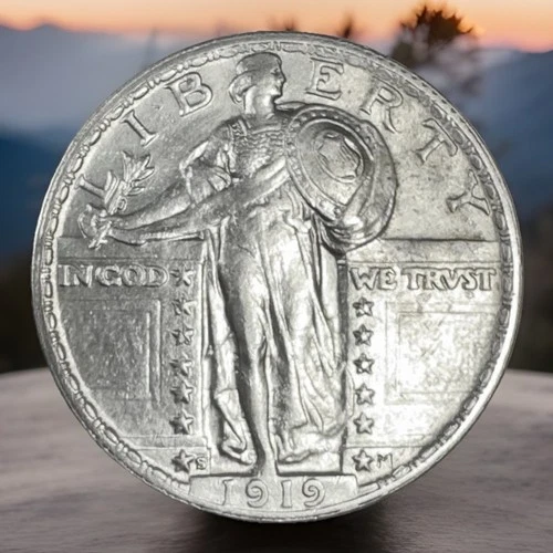 1919-s 25c Standing liberty Quarter Dollar Choice BU Key Date