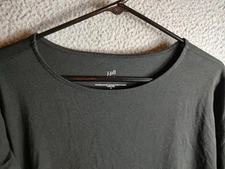 J. JILL LUXE SUPIMA TUNIC WOMEN'S L/S SHIRT BLACK MEDIUM COTTON MODAL 3452