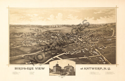 Panoramic Map of Antwerp NY 16x24