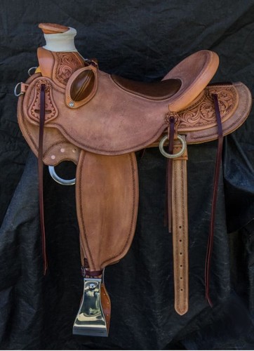 Selle western rembourrée faite main 16 po. | Plaisir d'équitation